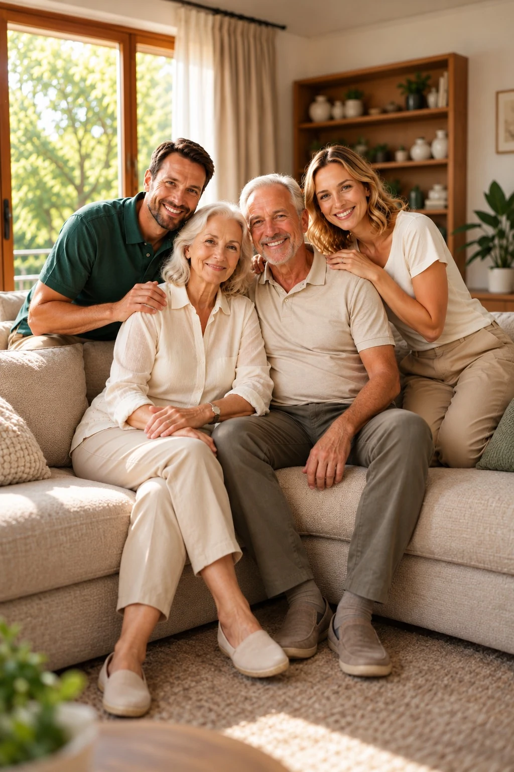 Familie auf dem Sofa